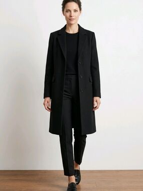 NWOT Woman's Fleurette Black 100% Cashmere Maxi Coat Sz 12